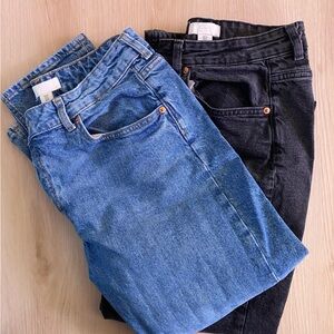 H&M straight leg , relaxed / boyfriend fit Denim Jeans - black and classic blue